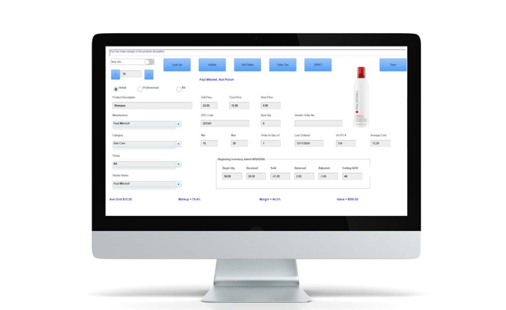 Inventory management is made simple with our purchase orders, quantity counts, shrinkage reports and more!